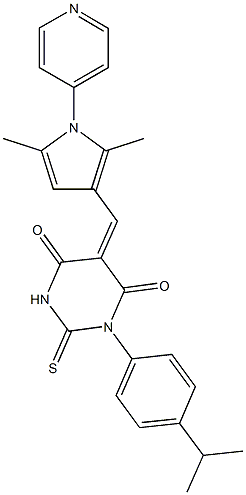 5-{[2,5-dimethyl-1-(4-pyridinyl)-1H-pyrrol-3-yl]methylene}-1-(4-isopropylphenyl)-2-thioxodihydro-4,6(1H,5H)-pyrimidinedione|