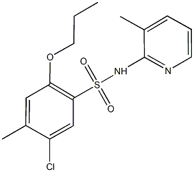 5-chloro-4-methyl-N-(3-methyl-2-pyridinyl)-2-propoxybenzenesulfonamide 结构式