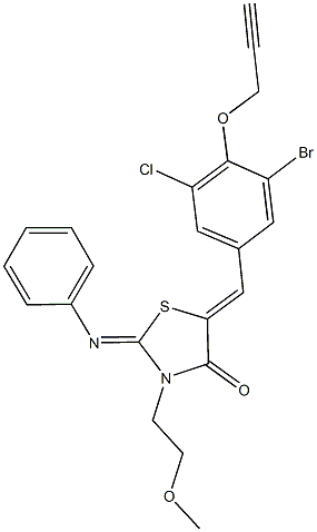 5-[3-bromo-5-chloro-4-(2-propynyloxy)benzylidene]-3-(2-methoxyethyl)-2-(phenylimino)-1,3-thiazolidin-4-one
