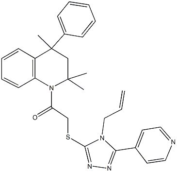 4-allyl-5-(4-pyridinyl)-4H-1,2,4-triazol-3-yl 2-oxo-2-(2,2,4-trimethyl-4-phenyl-3,4-dihydro-1(2H)-quinolinyl)ethyl sulfide,,结构式
