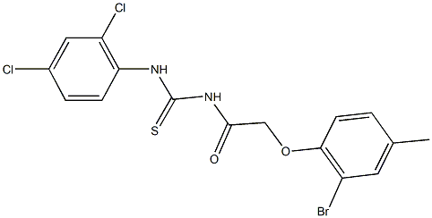 N-[(2-bromo-4-methylphenoxy)acetyl]-N'-(2,4-dichlorophenyl)thiourea Structure