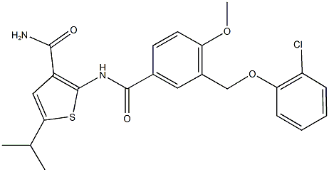 2-({3-[(2-chlorophenoxy)methyl]-4-methoxybenzoyl}amino)-5-isopropyl-3-thiophenecarboxamide