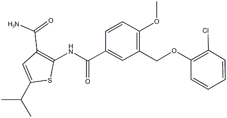  2-({3-[(2-chlorophenoxy)methyl]-4-methoxybenzoyl}amino)-5-isopropyl-3-thiophenecarboxamide