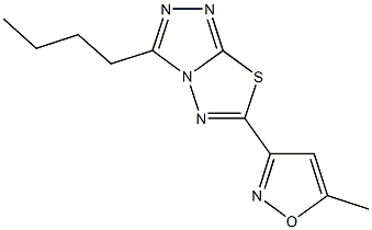 3-butyl-6-(5-methyl-3-isoxazolyl)[1,2,4]triazolo[3,4-b][1,3,4]thiadiazole Struktur