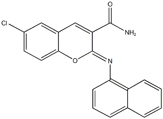 6-chloro-2-(1-naphthylimino)-2H-chromene-3-carboxamide 结构式