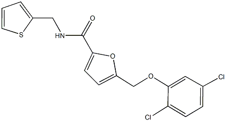 5-[(2,5-dichlorophenoxy)methyl]-N-(2-thienylmethyl)-2-furamide Structure