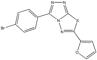 3-(4-bromophenyl)-6-(2-furyl)[1,2,4]triazolo[3,4-b][1,3,4]thiadiazole 化学構造式