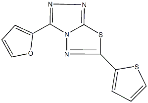 3-(2-furyl)-6-(2-thienyl)[1,2,4]triazolo[3,4-b][1,3,4]thiadiazole Struktur