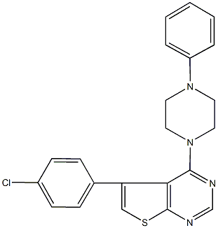 5-(4-chlorophenyl)-4-(4-phenyl-1-piperazinyl)thieno[2,3-d]pyrimidine 结构式