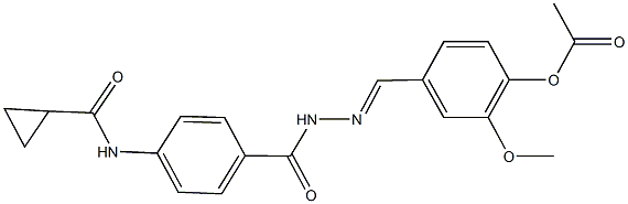 4-(2-{4-[(cyclopropylcarbonyl)amino]benzoyl}carbohydrazonoyl)-2-methoxyphenyl acetate|