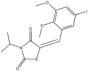 5-(5-iodo-2,3-dimethoxybenzylidene)-3-isopropyl-1,3-thiazolidine-2,4-dione,,结构式