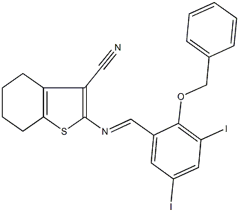 2-{[2-(benzyloxy)-3,5-diiodobenzylidene]amino}-4,5,6,7-tetrahydro-1-benzothiophene-3-carbonitrile