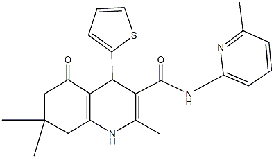 2,7,7-trimethyl-N-(6-methylpyridin-2-yl)-5-oxo-4-thien-2-yl-1,4,5,6,7,8-hexahydroquinoline-3-carboxamide|