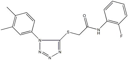 2-{[1-(3,4-dimethylphenyl)-1H-tetraazol-5-yl]sulfanyl}-N-(2-fluorophenyl)acetamide