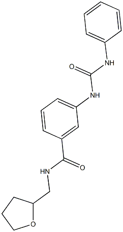 3-[(anilinocarbonyl)amino]-N-(tetrahydro-2-furanylmethyl)benzamide Structure