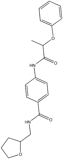 4-[(2-phenoxypropanoyl)amino]-N-(tetrahydro-2-furanylmethyl)benzamide 结构式