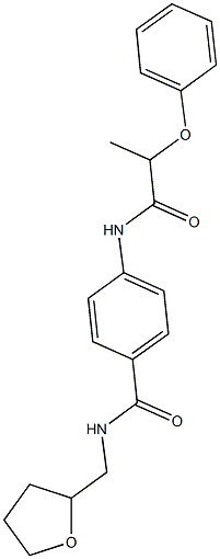 4-[(2-phenoxypropanoyl)amino]-N-(tetrahydro-2-furanylmethyl)benzamide Structure