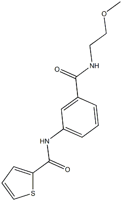 N-(3-{[(2-methoxyethyl)amino]carbonyl}phenyl)-2-thiophenecarboxamide 结构式