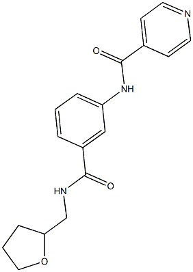 N-(3-{[(tetrahydro-2-furanylmethyl)amino]carbonyl}phenyl)isonicotinamide 化学構造式