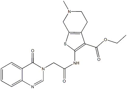 ethyl 6-methyl-2-{[(4-oxo-3(4H)-quinazolinyl)acetyl]amino}-4,5,6,7-tetrahydrothieno[2,3-c]pyridine-3-carboxylate Structure