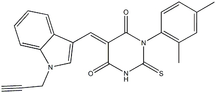 1-(2,4-dimethylphenyl)-5-{[1-(2-propynyl)-1H-indol-3-yl]methylene}-2-thioxodihydro-4,6(1H,5H)-pyrimidinedione