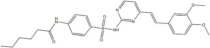  N-{4-[({4-[2-(3,4-dimethoxyphenyl)vinyl]-2-pyrimidinyl}amino)sulfonyl]phenyl}hexanamide