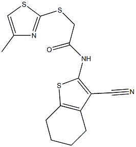 N-(3-cyano-4,5,6,7-tetrahydro-1-benzothien-2-yl)-2-[(4-methyl-1,3-thiazol-2-yl)sulfanyl]acetamide Structure