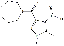 1-({4-nitro-1,5-dimethyl-1H-pyrazol-3-yl}carbonyl)azepane 结构式