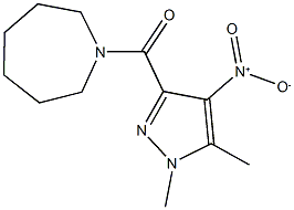 1-({4-nitro-1,5-dimethyl-1H-pyrazol-3-yl}carbonyl)azepane,,结构式