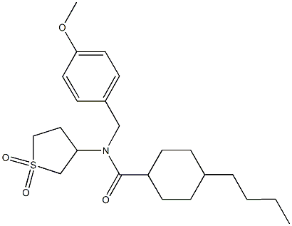 4-butyl-N-(1,1-dioxidotetrahydro-3-thienyl)-N-(4-methoxybenzyl)cyclohexanecarboxamide Structure