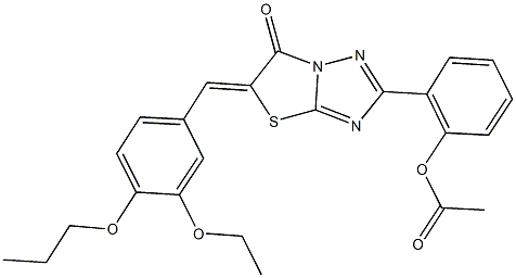 2-[5-(3-ethoxy-4-propoxybenzylidene)-6-oxo-5,6-dihydro[1,3]thiazolo[3,2-b][1,2,4]triazol-2-yl]phenyl acetate Structure