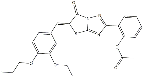 2-[5-(3-ethoxy-4-propoxybenzylidene)-6-oxo-5,6-dihydro[1,3]thiazolo[3,2-b][1,2,4]triazol-2-yl]phenyl acetate 结构式