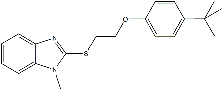 4-tert-butylphenyl 2-[(1-methyl-1H-benzimidazol-2-yl)sulfanyl]ethyl ether,,结构式