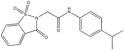 2-(1,1-dioxido-3-oxo-1,2-benzisothiazol-2(3H)-yl)-N-(4-isopropylphenyl)acetamide,,结构式