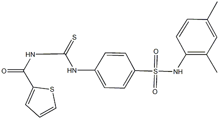 N-(2,4-dimethylphenyl)-4-({[(thien-2-ylcarbonyl)amino]carbothioyl}amino)benzenesulfonamide 结构式