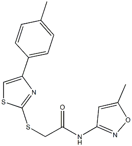 N-(5-methyl-3-isoxazolyl)-2-{[4-(4-methylphenyl)-1,3-thiazol-2-yl]sulfanyl}acetamide Structure