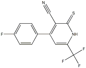 4-(4-fluorophenyl)-2-thioxo-6-(trifluoromethyl)-1,2-dihydro-3-pyridinecarbonitrile,,结构式