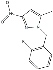 1-(2-fluorobenzyl)-3-nitro-5-methyl-1H-pyrazole,,结构式