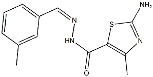 2-amino-4-methyl-N'-(3-methylbenzylidene)-1,3-thiazole-5-carbohydrazide 结构式