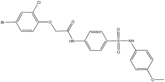 2-(4-bromo-2-chlorophenoxy)-N-{4-[(4-methoxyanilino)sulfonyl]phenyl}acetamide,,结构式