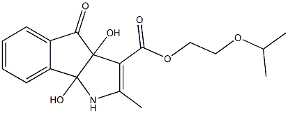 2-isopropoxyethyl 3a,8b-dihydroxy-2-methyl-4-oxo-1,3a,4,8b-tetrahydroindeno[1,2-b]pyrrole-3-carboxylate 结构式