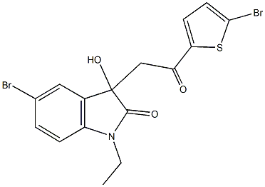 5-bromo-3-[2-(5-bromo-2-thienyl)-2-oxoethyl]-1-ethyl-3-hydroxy-1,3-dihydro-2H-indol-2-one Structure