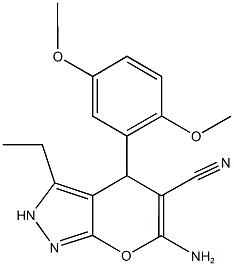 6-amino-4-(2,5-dimethoxyphenyl)-3-ethyl-2,4-dihydropyrano[2,3-c]pyrazole-5-carbonitrile