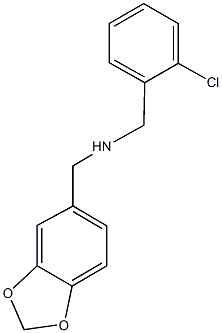 N-(1,3-benzodioxol-5-ylmethyl)-N-(2-chlorobenzyl)amine 结构式