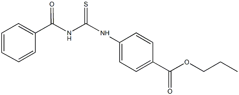 propyl 4-{[(benzoylamino)carbothioyl]amino}benzoate 结构式