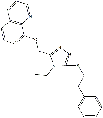 {4-ethyl-5-[(2-phenylethyl)sulfanyl]-4H-1,2,4-triazol-3-yl}methyl 8-quinolinyl ether 化学構造式