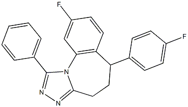 9-fluoro-6-(4-fluorophenyl)-1-phenyl-5,6-dihydro-4H-[1,2,4]triazolo[4,3-a][1]benzazepine Struktur