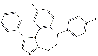 9-fluoro-6-(4-fluorophenyl)-1-phenyl-5,6-dihydro-4H-[1,2,4]triazolo[4,3-a][1]benzazepine 结构式