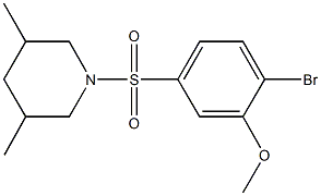 2-bromo-5-[(3,5-dimethyl-1-piperidinyl)sulfonyl]phenyl methyl ether Structure