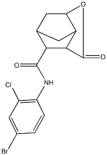 N-(4-bromo-2-chlorophenyl)-5-oxo-4-oxatricyclo[4.2.1.0~3,7~]nonane-9-carboxamide,,结构式